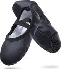 Women's Ballet Shoes – Ballet Shoes for Girls – Black – Soft PU Leather Dance Shoes with Non-Slip Sole – Suitable for Ballet, Yoga & Home Use – For 4.5 UK Child.