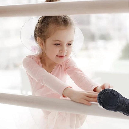 Women's Ballet Shoes – Ballet Shoes for Girls – Black – Soft PU Leather Dance Shoes with Non-Slip Sole – Suitable for Ballet, Yoga & Home Use – For 3 UK.