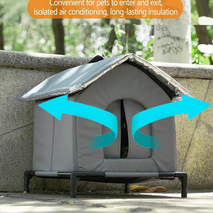 Gray Cat and Dog Bed, Waterproof Insulated Durable Pet House, Compatible with Cats and Dogs, Winter Pet Basket, 42x42cm.