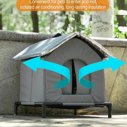 Gray Cat and Dog Bed, Waterproof Insulated Durable Pet House, Compatible with Cats and Dogs, Winter Pet Basket, 33x33cm.
