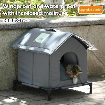 1 Pack Gray Cat and Dog Bed, Waterproof Insulated Durable Pet House Compatible with Cats and Dogs, 36x36cm.