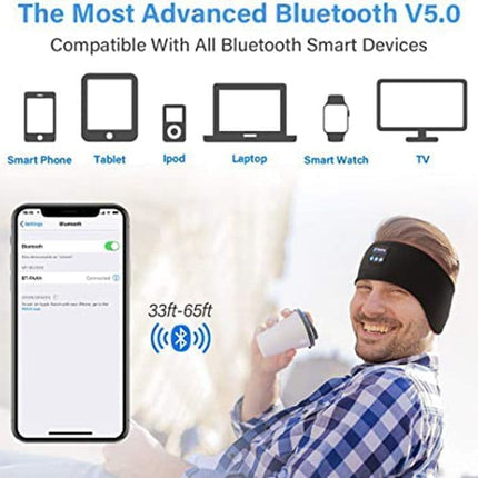 Bluetooth Sleep Headphones Headband with Eye Mask, One Size.