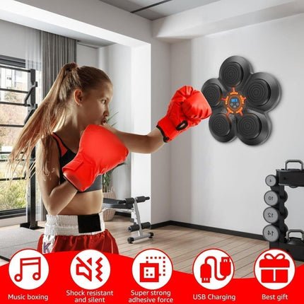 Smart Electric Boxing Trainer with Speaker, Black, Compatible with Smart Music Boxing Machine(Children）.