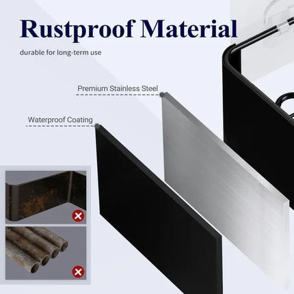2-Pack Stainless Steel Shower Shelf, Drill-Free Bathroom Storage for Shampoo, 12x4x6 Inches.
