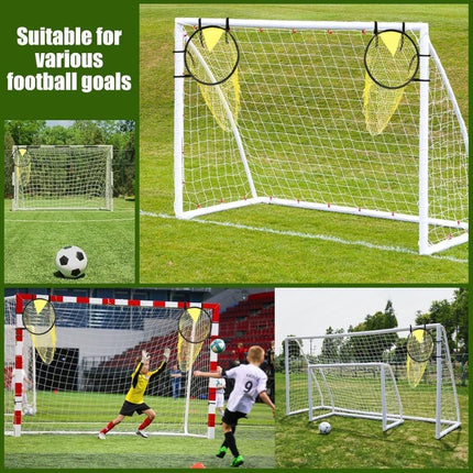 2 Football Goal Training Nets, durable stable for shooting practice easy to assemble and remove, Yellow.