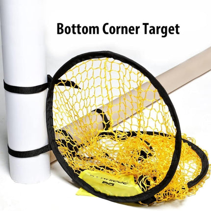 2 Football Goal Training Nets, durable stable for shooting practice easy to assemble and remove, Yellow.