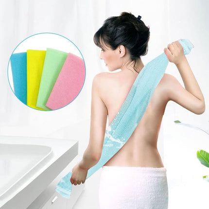 4pcs Multicolor Nylon Japanese Exfoliating Shower Scrub Washcloth Towel, Soft Body Cleaning Sponges.