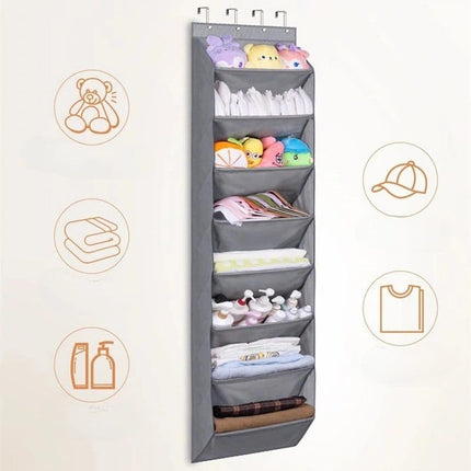 12 Pairs Wall Mounted Shoe Rack with Hooks, Shoe Hanger Storage for Door, 24 x 12 x 4 inches, Gray.