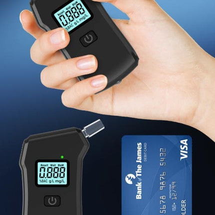Portable Breathalyzer Alcohol Tester with LCD Display, High-Precision Professional Analyzer.