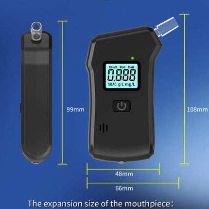 Portable Breathalyzer Alcohol Tester with LCD Display, High-Precision Professional Analyzer.