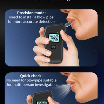 Portable Breathalyzer Alcohol Tester with LCD Display, High-Precision Professional Analyzer.