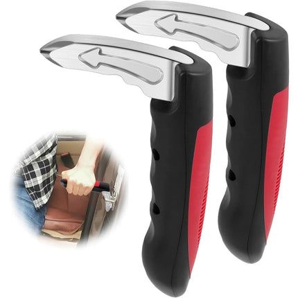 2 pcs Car Support Handles for Elderly, Emergency Hammer, Compatible with Vehicles, 12.5 x 3.1 inches, Red.