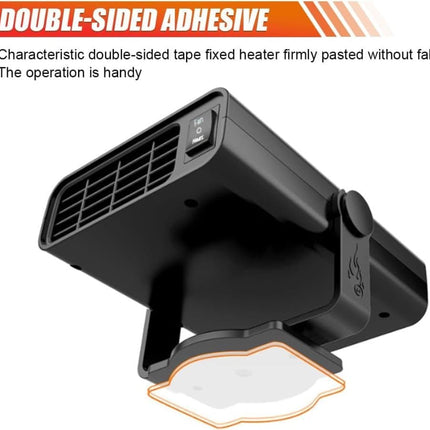12V 200W Portable Car Heater and Fan 2-in-1 with 360° Rotation, Fast Defrosting and Windshield Demisting, Black.