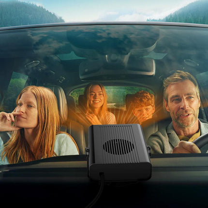 12V 200W Portable Car Heater and Fan 2-in-1 with 360° Rotation, Fast Defrosting and Windshield Demisting, Black.