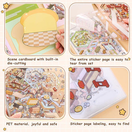 20-Pack DIY 3D House Stickers for Kids and Adults, Creative Relaxation with Tweezers.