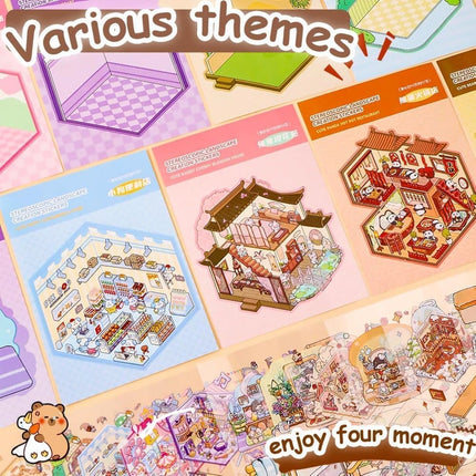20-Pack DIY 3D House Stickers for Kids and Adults, Creative Relaxation with Tweezers.