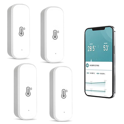 2-Pack Smart WiFi Thermometer with App Notification, Alexa Compatible, White.
