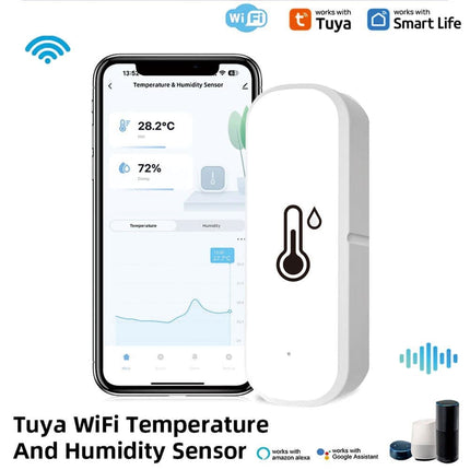 2-Pack Smart WiFi Thermometer with App Notification, Alexa Compatible, White.