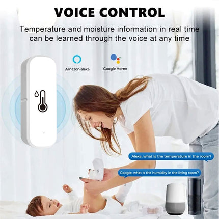 2-Pack Smart WiFi Thermometer with App Notification, Alexa Compatible, White.