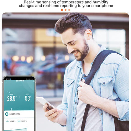 2-Pack Smart WiFi Thermometer with App Notification, Alexa Compatible, White.