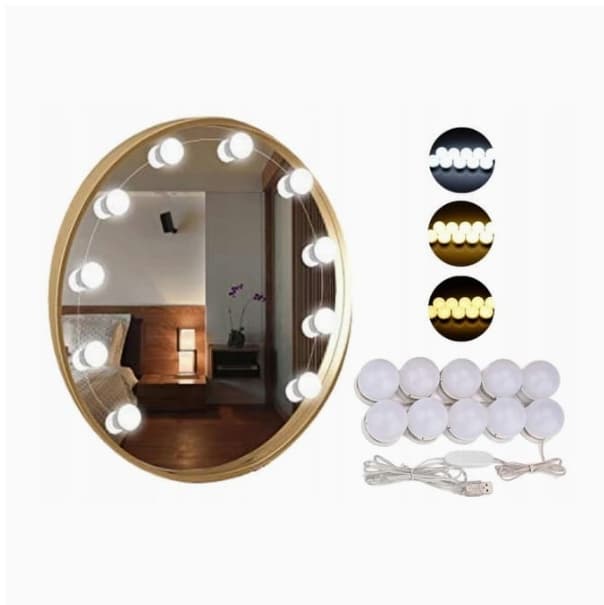 10 LED Lights for Makeup Mirror, Attach Around Mirror.