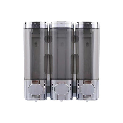 3-Pack Wall Mounted Soap Dispenser, 300ml x3, 3-Compartment Shower Dispenser for Shampoo & Soap, Metallic.