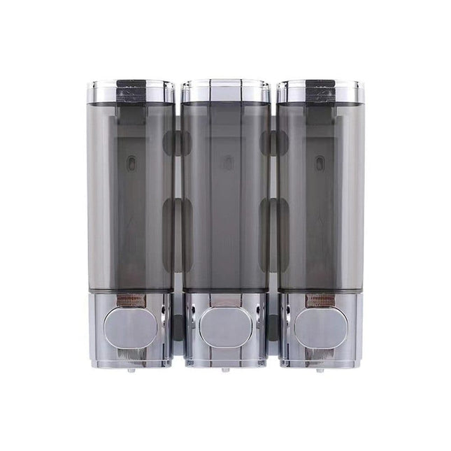 3-Pack Wall Mounted Soap Dispenser, 300ml x3, 3-Compartment Shower Dispenser for Shampoo & Soap, Metallic.
