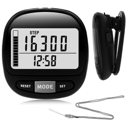 1 Pack 3D Pedometer with Large Display and Removable Clip, Steps Distance Calories Tracker for Running Walking.