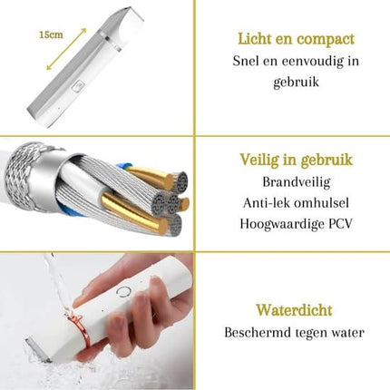4-in-1 Cordless Dog Trimmer for Thick Fur with Nail Drill, 7 Accessories, Quiet and Silent, White, Compatible with All Dog Breeds.