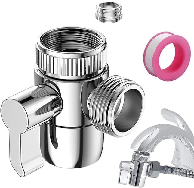 Kitchen Faucet Diverter Valve with Skimmer T-pipe Adapter for Hand Shower, Compatible with M22 M24 G1/2 Connections.