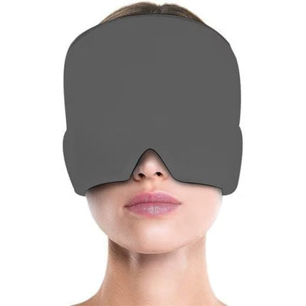Cooling Eye Mask for Migraine Relief and Sleep Aid, Gel Mask for Headaches, Compatible with Oral-B, Gray.