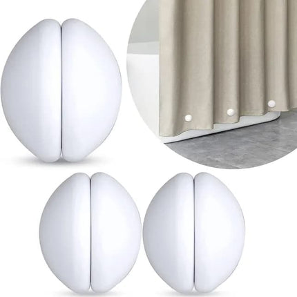 3-pack shower curtain magnets with silicone cover, rustproof and silent, prevents curtain from blowing up, 1.5 inches.