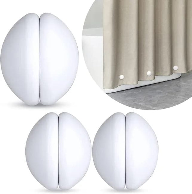 3-pack shower curtain magnets with silicone cover, rustproof and silent, prevents curtain from blowing up, 1.5 inches.