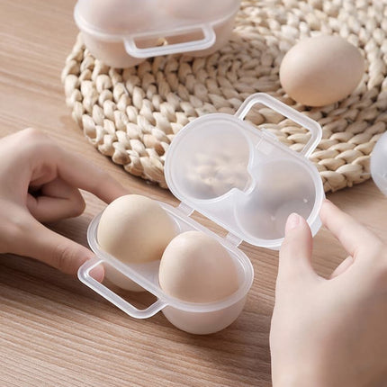 2-Pack Egg Storage Container with 2 Compartments, Portable PP Material for Picnics and Hiking.