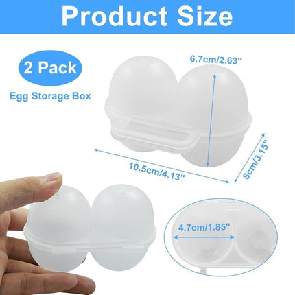 2-Pack Egg Storage Container with 2 Compartments, Portable PP Material for Picnics and Hiking.
