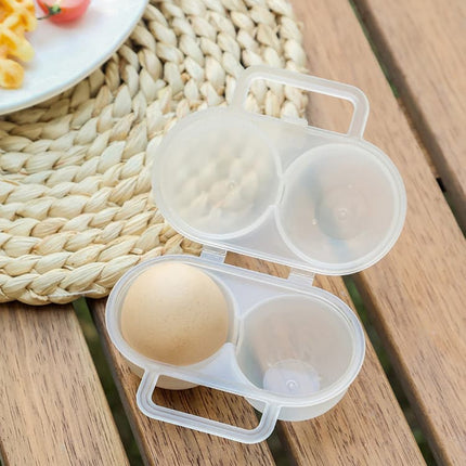 2-Pack Egg Storage Container with 2 Compartments, Portable PP Material for Picnics and Hiking.