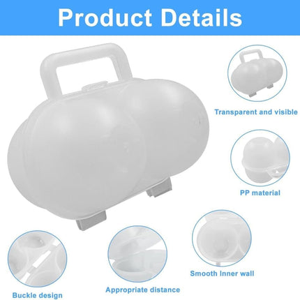 2-Pack Egg Storage Container with 2 Compartments, Portable PP Material for Picnics and Hiking.
