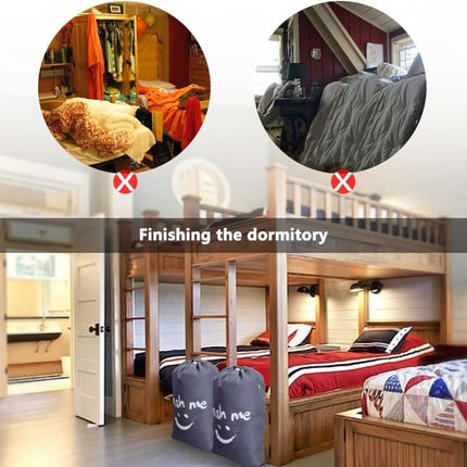 60L Large Foldable Laundry Bag for Travel, with Handles, Gray, 60x80cm.