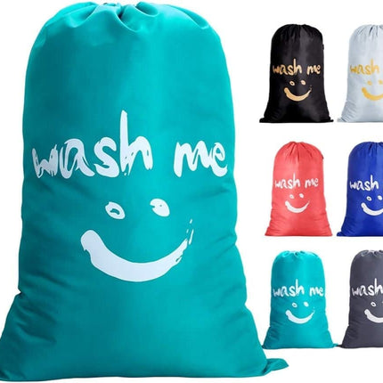 Foldable Laundry Bag for Travel, Large, Blue, Compatible with Dirty Clothes Storage.