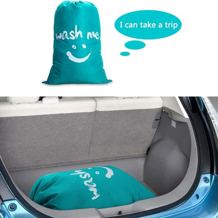 Foldable Laundry Bag for Travel, Large, Blue, Compatible with Dirty Clothes Storage.