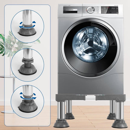 Washing machine base with vibration damping legs, strong load bearing capacity non slip and practical, 26-29cm.
