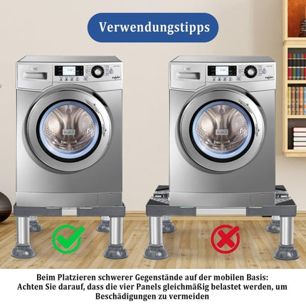 Washing machine base with vibration-damping legs, strong load-bearing capacity, non-slip and practical, 16-19cm.