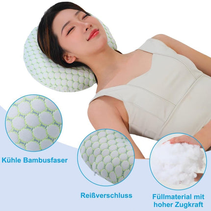 Ear Pillow for Side Sleeping, Ergonomic Perforated Design, Comfortable Pressure Relief, Pink.