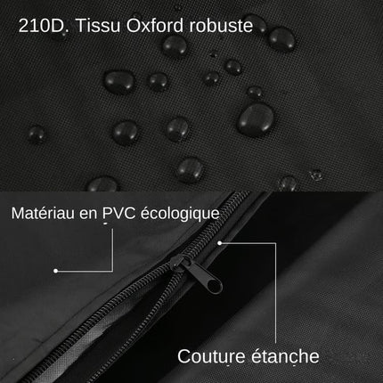 Waterproof UV-Resistant IBC Garden Water Tank Cover, Black, 210D Oxford with Zipper.