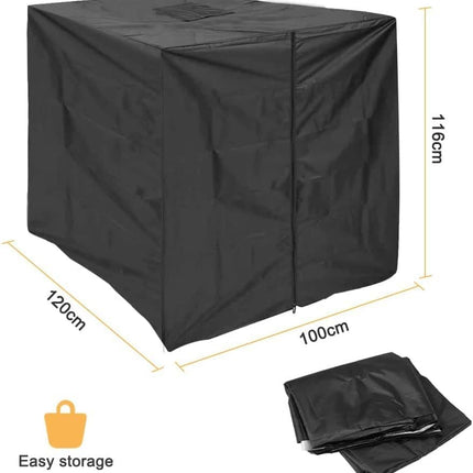 Waterproof UV-Resistant IBC Garden Water Tank Cover, Black, 210D Oxford with Zipper.