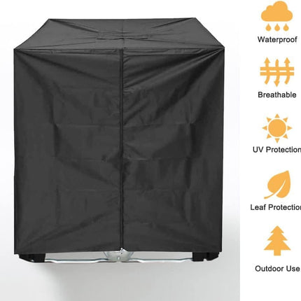 Waterproof UV-Resistant IBC Garden Water Tank Cover, Black, 210D Oxford with Zipper.