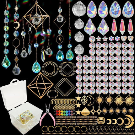 DIY Solar Collector Crystal Wind Chimes Kit 400-pack, Hanging Window Decoration for Home Office and Garden, Compatible with Solar Collectors.