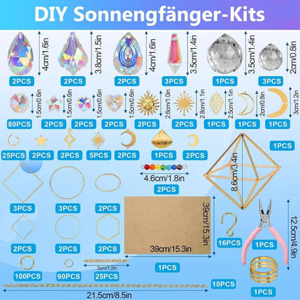 DIY Solar Collector Crystal Wind Chimes Kit 400-pack, Hanging Window Decoration for Home Office and Garden, Compatible with Solar Collectors.