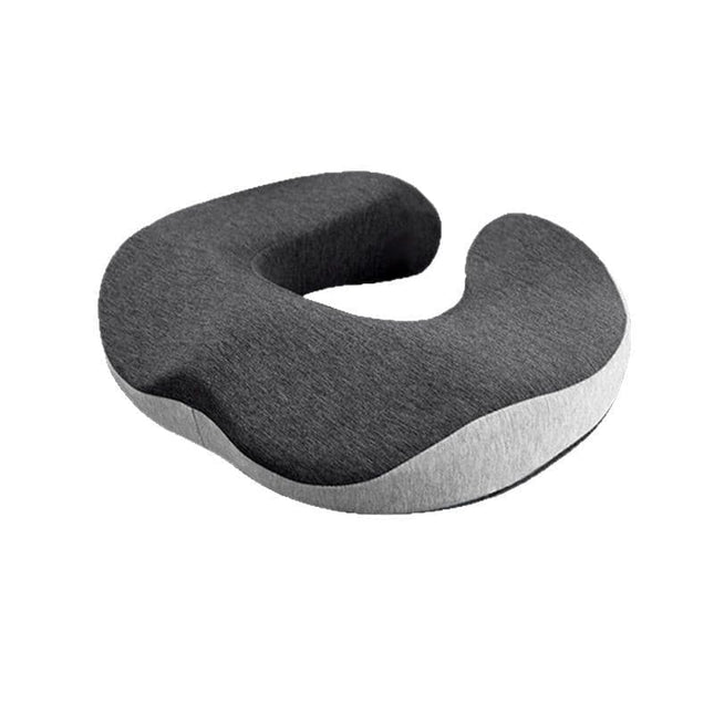 Ergonomic Memory Foam Orthopedic Seat Cushion for Coccyx Pain Relief, U-Shaped, for Office and Home.