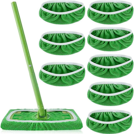 8 Replacement Cloth Covers for Swiffer Mop, Reusable Wet and Dry Cleaning Pads, Compatible with Swiffer.